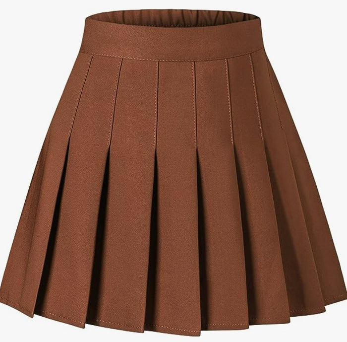 Brown Pleated Cheer Skirt