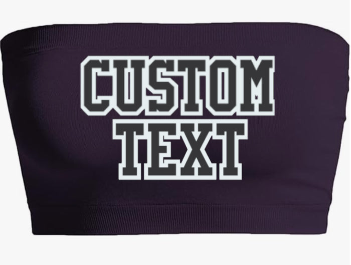 Custom Double Color Text Dark Purple Seamless Bandeau