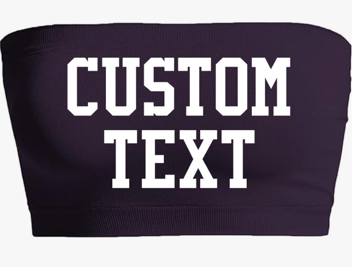 Custom Single Color Text Dark Purple Seamless Bandeau