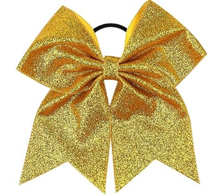 Gold Glitter Hair Bow