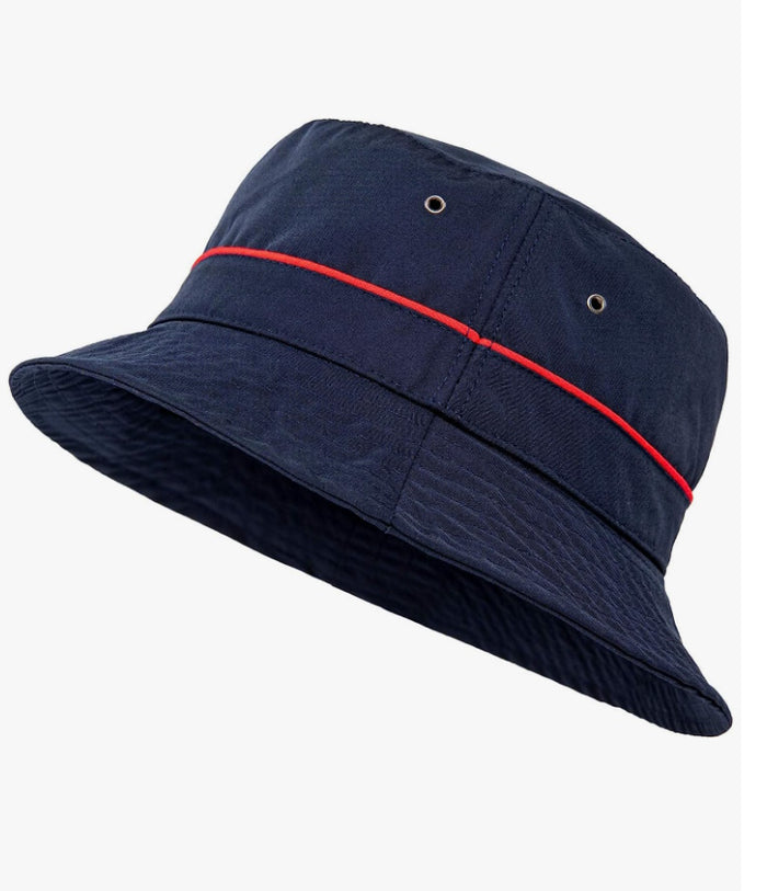 Navy & Red Bucket Hat