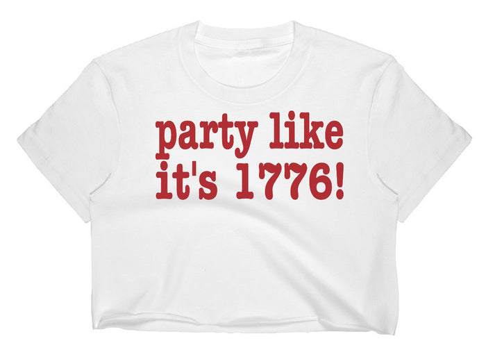 Party Like It's 1776! Raw Hem Cropped Tee