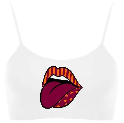 Game Day Stars & Stripes Seamless Spaghetti Strap Super Crop Top (Available in 2 Colors)