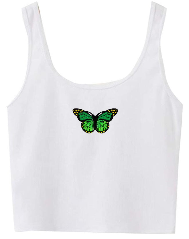 Butterfly Patch Cropped Tank