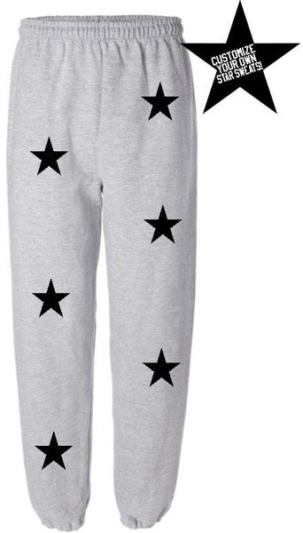 Grey sweatpants hotsell with white stars
