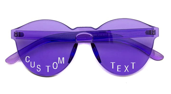 Custom Text Purple Frameless Sunglasses