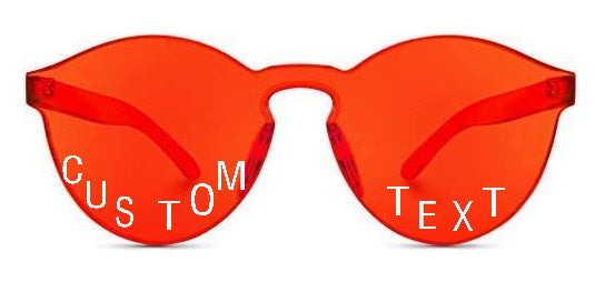 Custom Text Red Frameless Sunglasses
