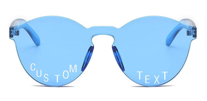 Custom Text Blue Frameless Sunglasses