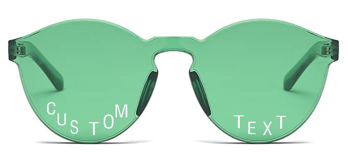Custom Text Green Frameless Sunglasses