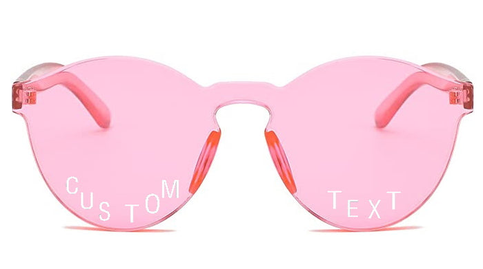 Custom Text Pink Frameless Sunglasses