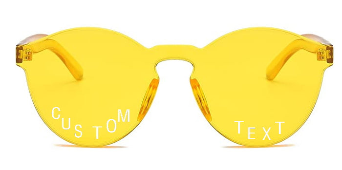 Custom Text Yellow Frameless Sunglasses