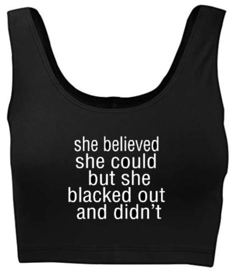She Believed She Could Seamless Tank Crop Top