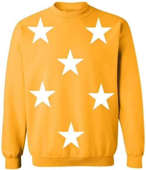 Star Power Gold Crewneck with White Stars