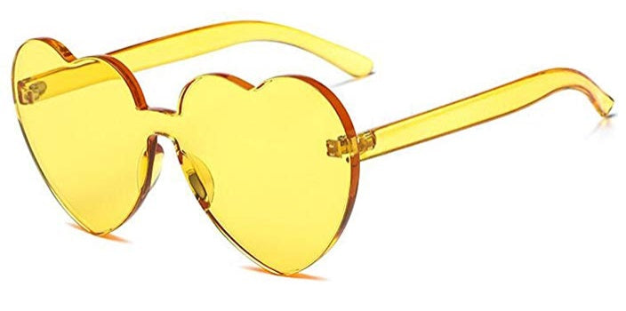 Yellow Heart Shaped Sunglasses