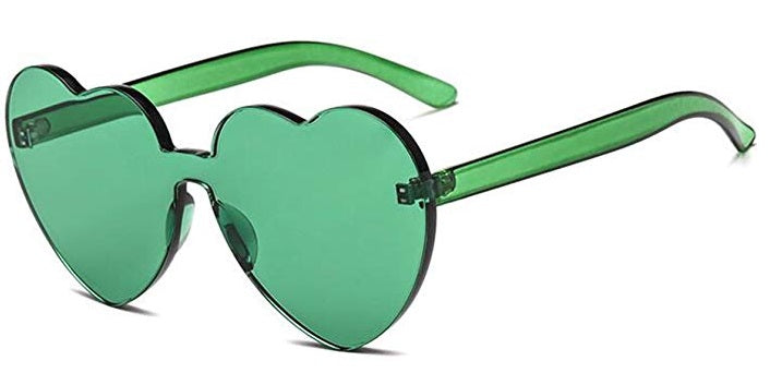 Green Heart Shaped Sunglasses