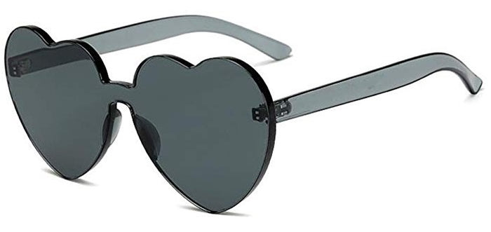 Dark Grey Heart Sunglasses