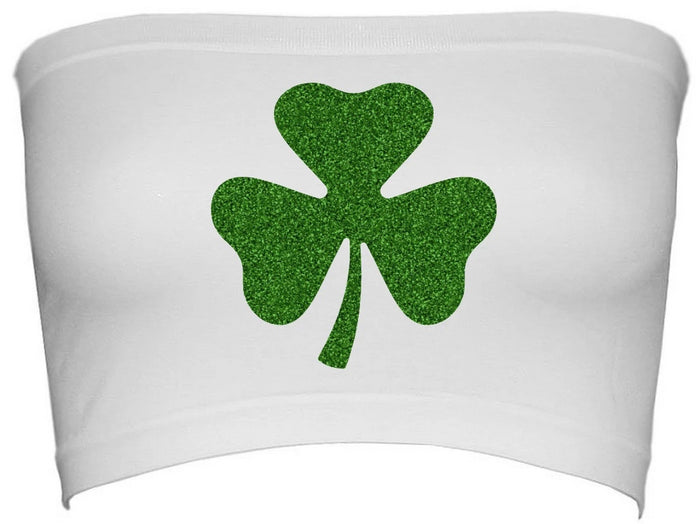Luck of the Irish Glitter Clover Seamless Bandeau (Available in 3 Colors)