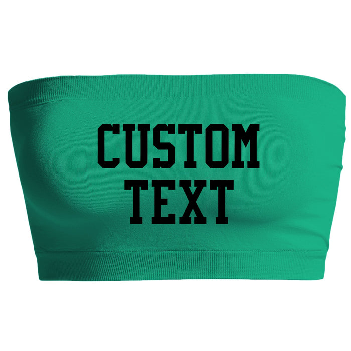 Custom Single Color Text Kelly Green Seamless Bandeau