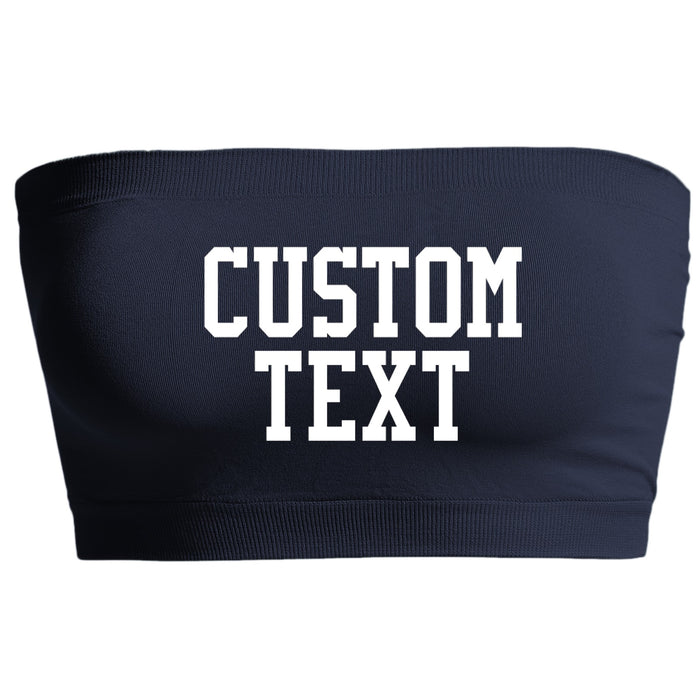 Custom Single Color Text Navy Seamless Bandeau