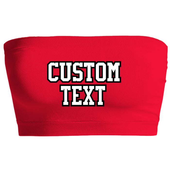 Custom Double Color Text Red Seamless Bandeau