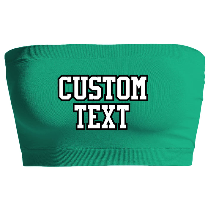 Custom Double Color Text Kelly Green Seamless Bandeau