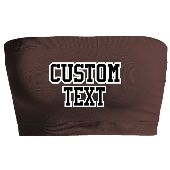 Custom Double Color Text Brown Seamless Bandeau