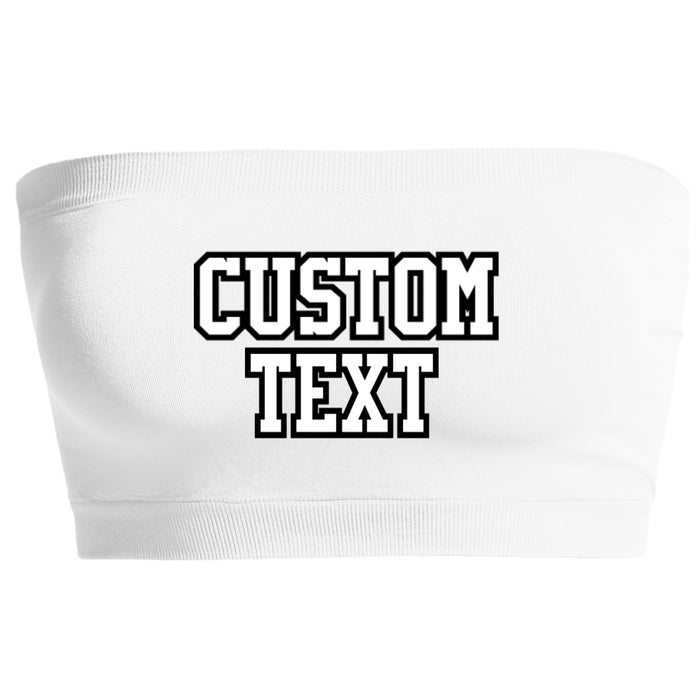 Custom Double Color Text White Seamless Bandeau