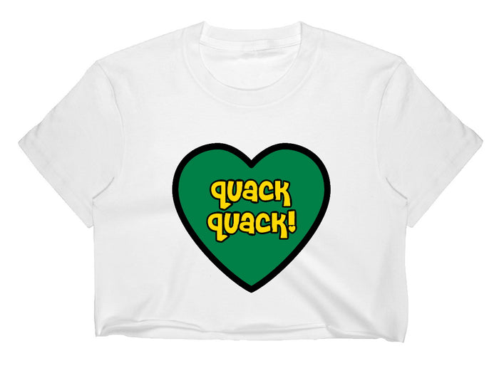 Quack Quack! Raw Hem Cropped Tee (Available in 2 Colors)