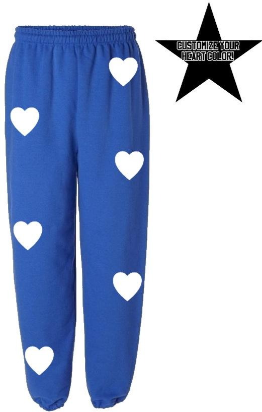 Custom Royal Blue Heart Sweats- Customize Your Heart Color!