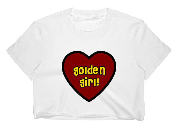 Golden Girl! Raw Hem Cropped Tee (Available in 2 Colors)
