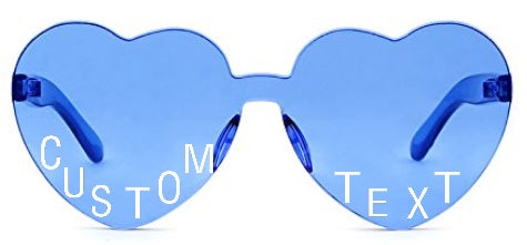 Custom Text Blue Heart Sunglasses