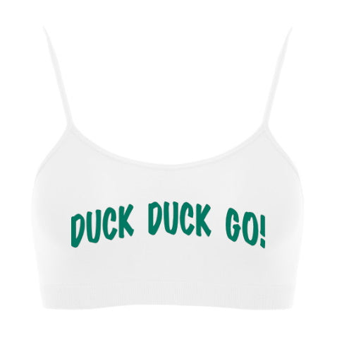 Duck Duck Go! Glitter Seamless Spaghetti Strap Super Crop Top (Available in 2 Colors)