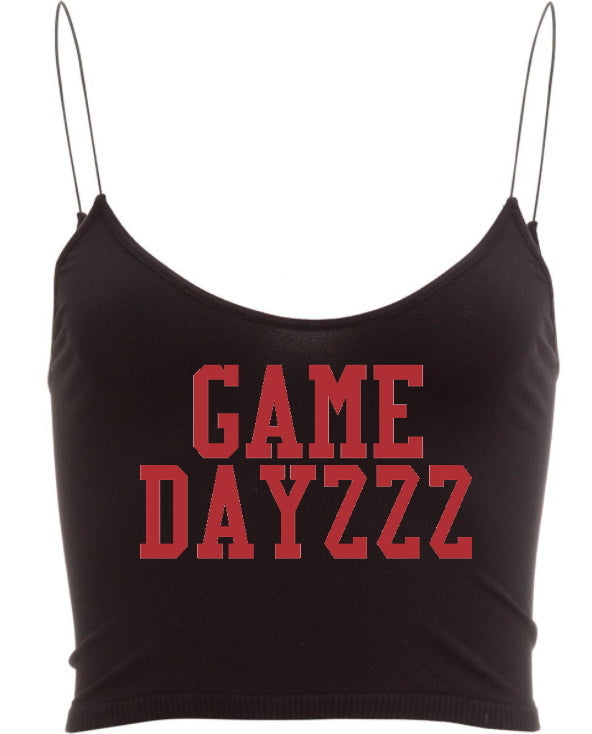 Game Dayzzz Seamless Skinny Strap Crop Top (Available in 2 Colors)