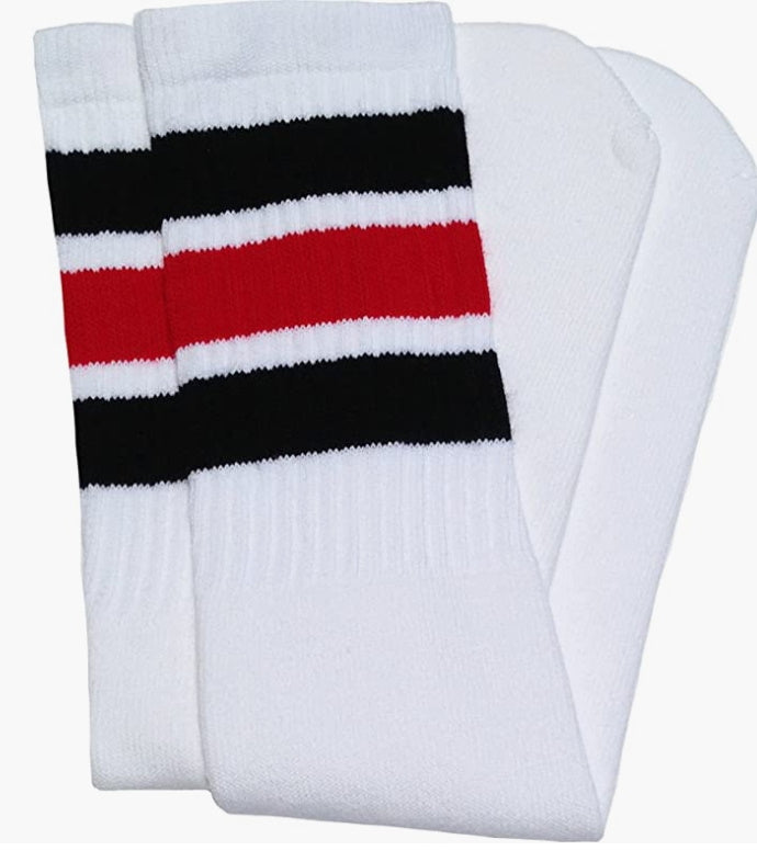 Striped Calf High Tube Socks