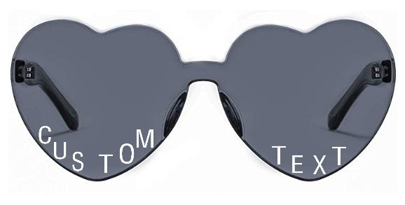 Custom Text Black Heart Sunglasses