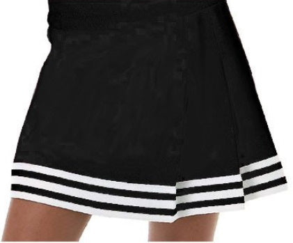 Black & White Three Pleat Cheer Skirt