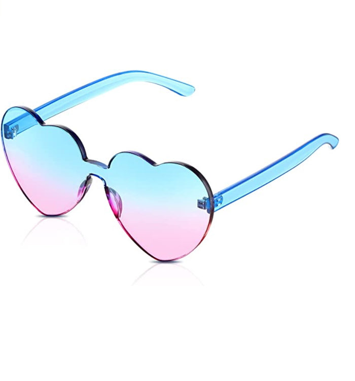 Blue & Pink Heart Sunglasses