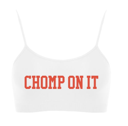 Chomp On It Glitter Seamless Spaghetti Strap Super Crop Top (Available in 2 Colors)