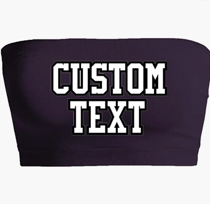 Custom Double Color Text Dark Purple Seamless Bandeau