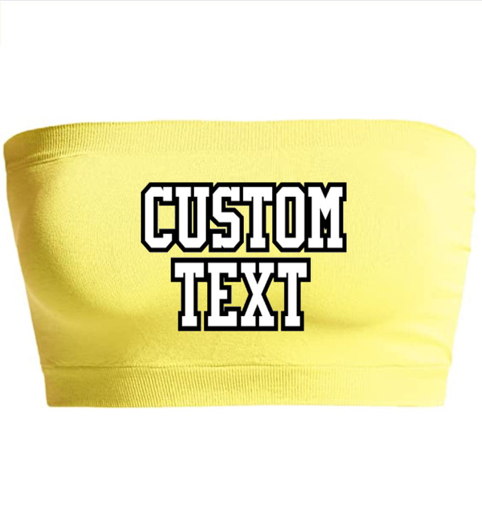 Custom Double Color Text Yellow Seamless Bandeau
