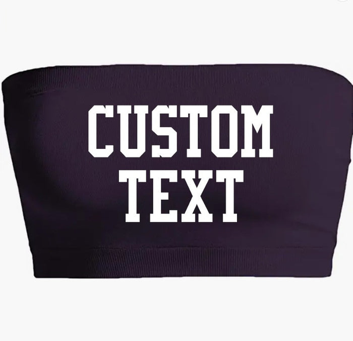 Custom Single Color Text Dark Purple Seamless Bandeau