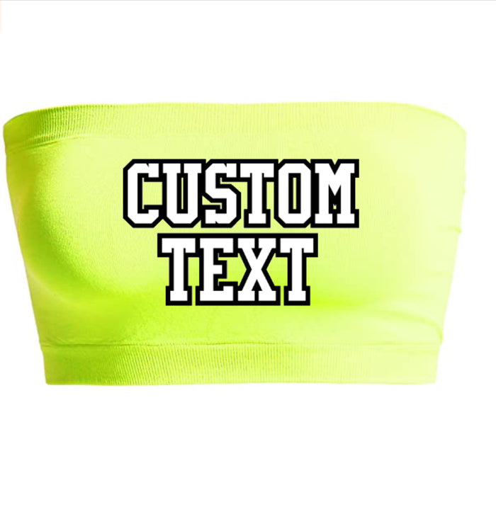 Custom Double Color Text Neon Green Seamless Bandeau