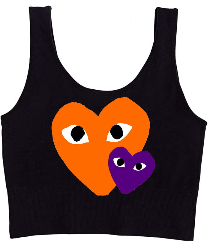 Game Day Hearts Seamless Tank Crop Top (Available in 2 Colors)
