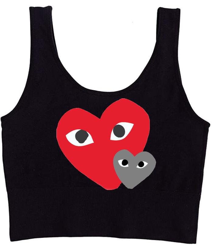 Game Day Hearts Seamless Tank Crop Top (Available in 2 Colors)