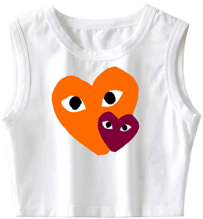 Game Day Hearts The Ultimate Sleeveless Crop Top