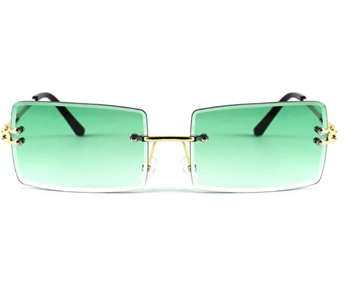 Green Square Rimless Sunglasses
