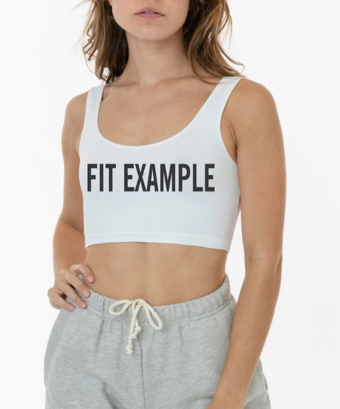 Custom Double Color Text White Tank Crop Top