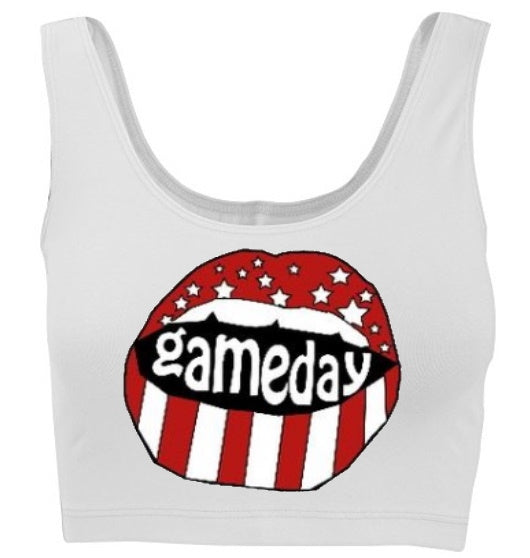 Gameday Stars & Stripes Tank Crop Top (Available in 2 Colors)