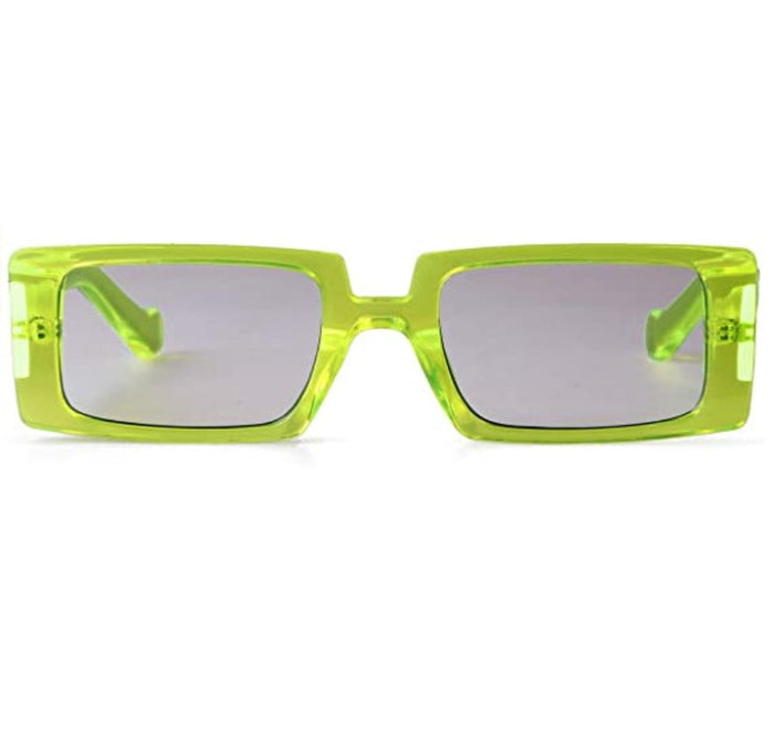 Neon Green Rectangular Sunglasses