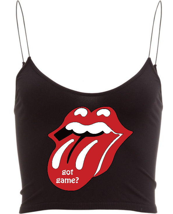 Got Game? Seamless Skinny Strap Crop Top (Available in 2 Colors)